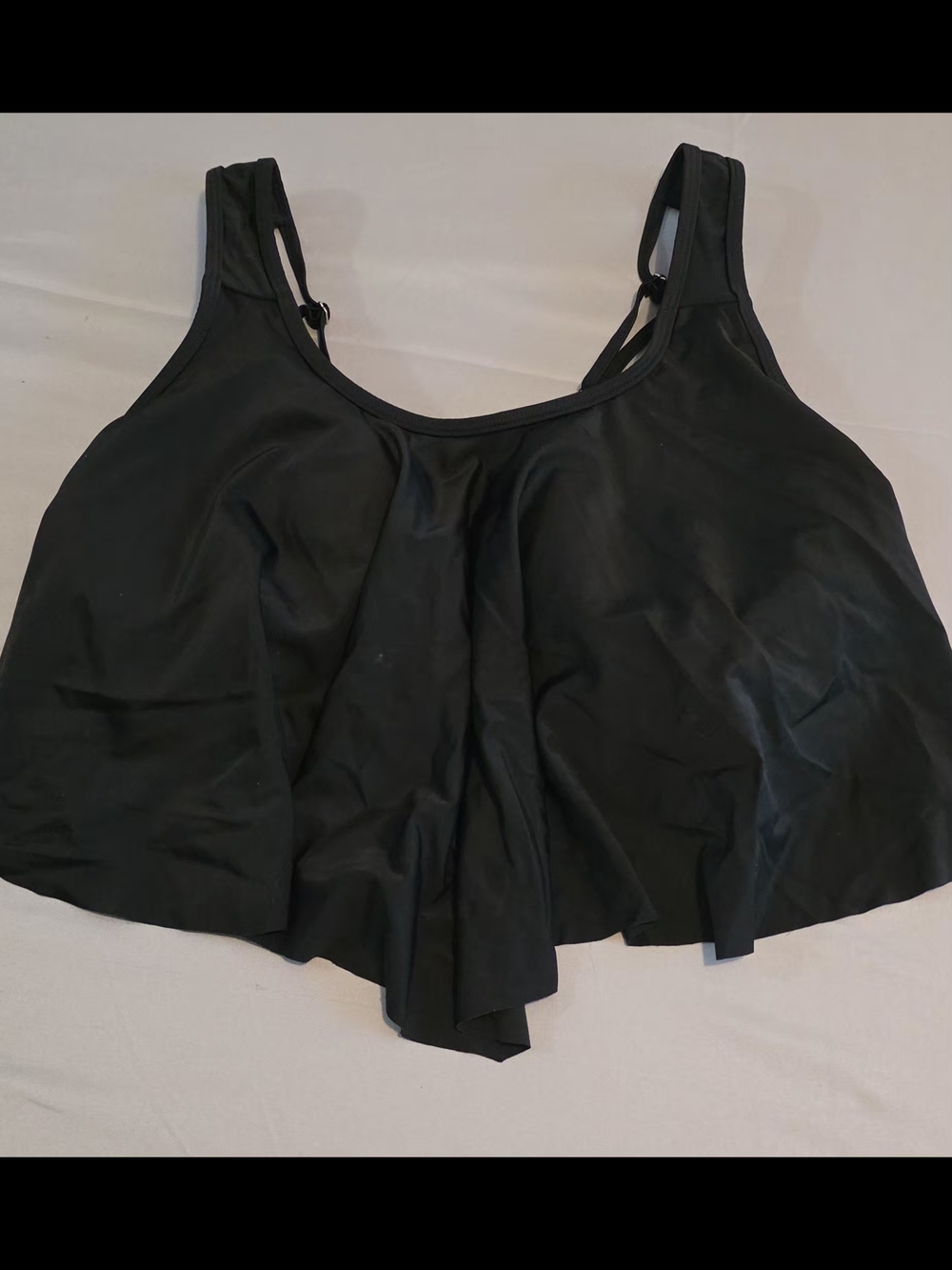 Cupshe Black Flowy Swim Bikini Top